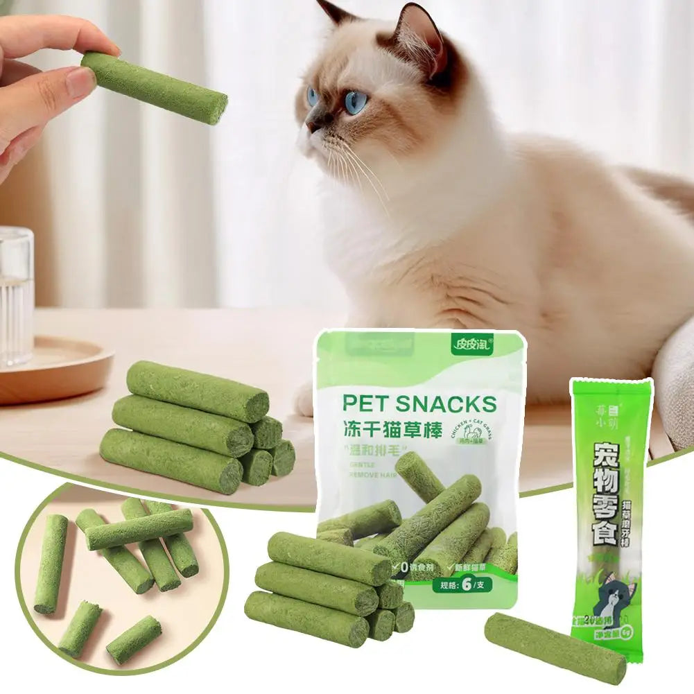 6pcs Cat Grass Teeth Grinding Stick