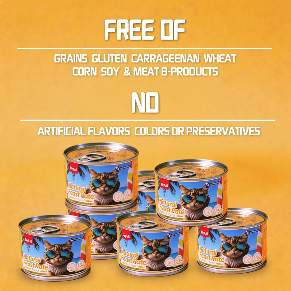 Tuna Beef Salmon Chicken Flaver Cat Food Cans  for Cat and Dog