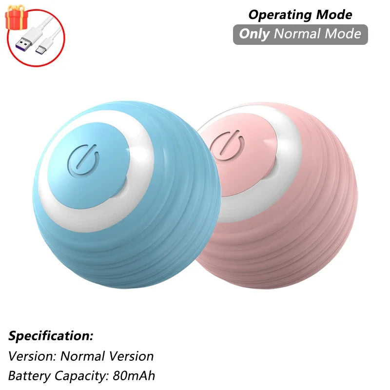 iLMH Smart Interactive Rolling Cat Ball Toy with Faux Tail and Mouse Sound