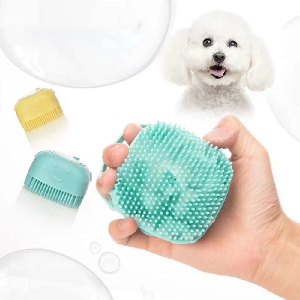 Soft Silicone Pet Bath Massage Brush and Grooming Glove