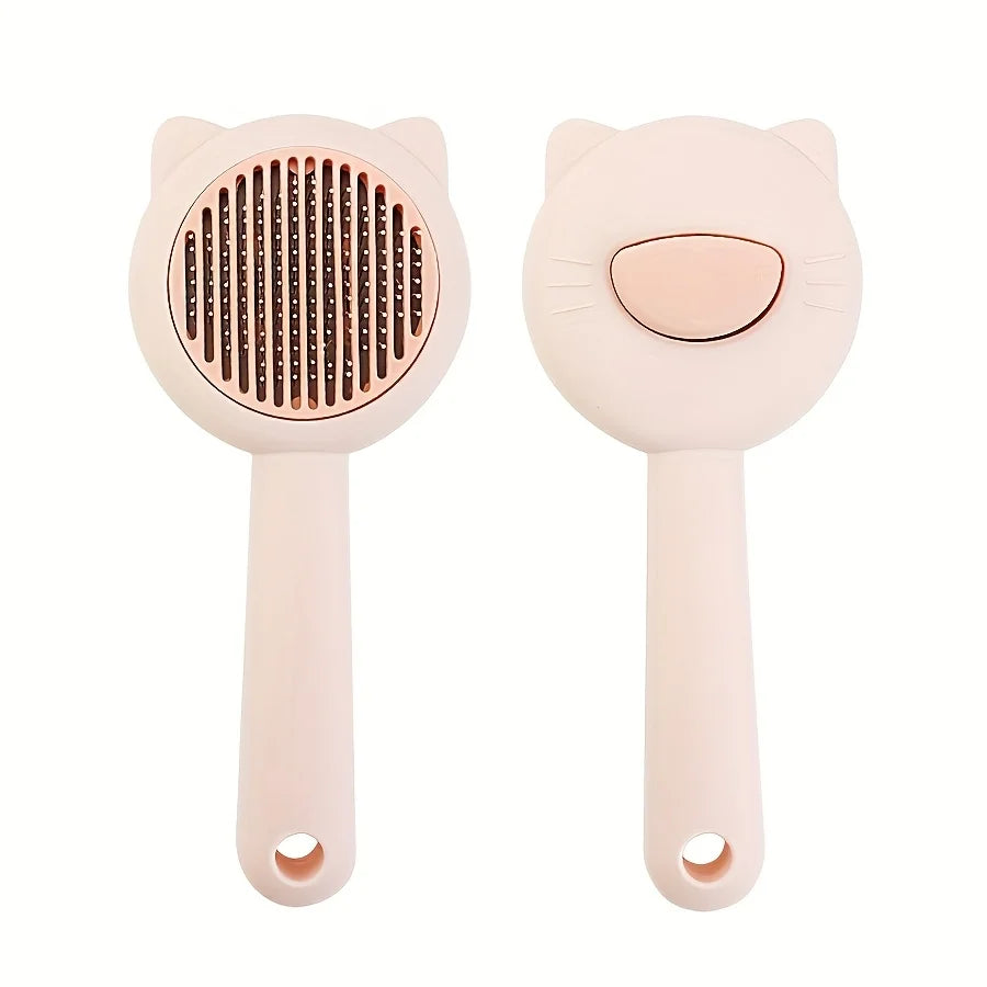 Cat Bath and Massage Brush - Self-Cleaning Pet Grooming Comb for Shedding,Gentle on Cats, Perfect for Bathing and De-Matting