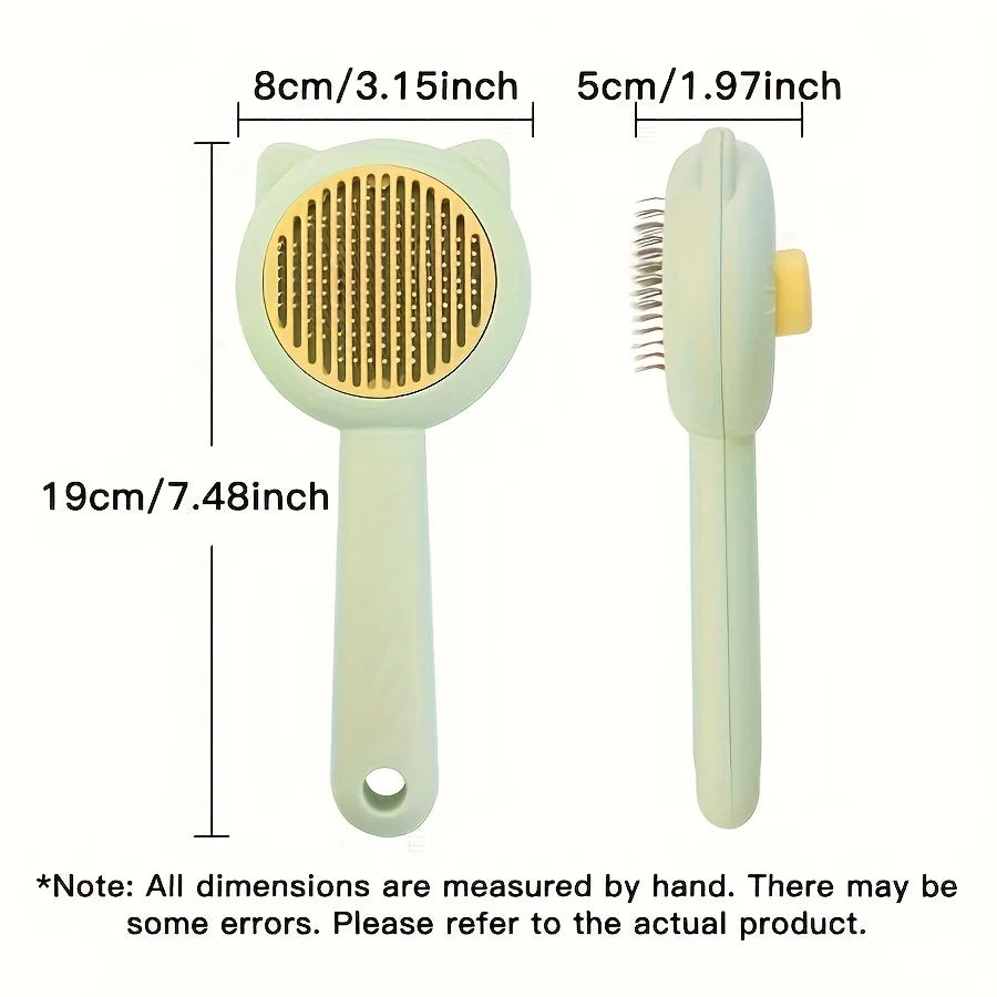 Cat Bath and Massage Brush - Self-Cleaning Pet Grooming Comb for Shedding,Gentle on Cats, Perfect for Bathing and De-Matting
