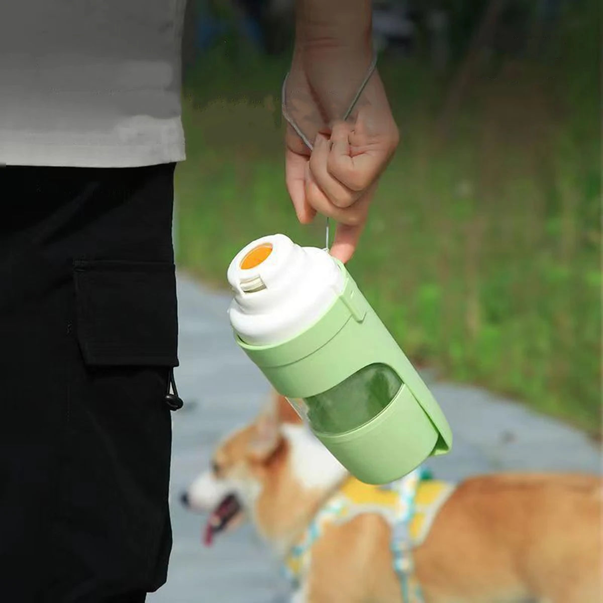 Portable Dog Cat Water Bottle with Storage Food and Water Container