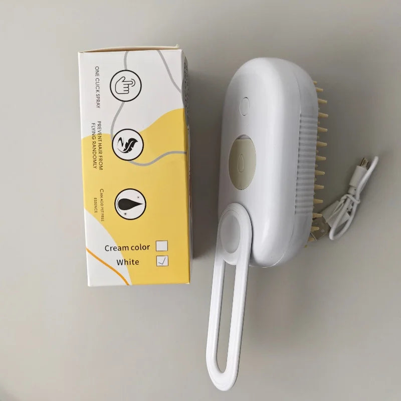 USB Rechargeable Pet Grooming and Massage Brush for Dogs and Cats