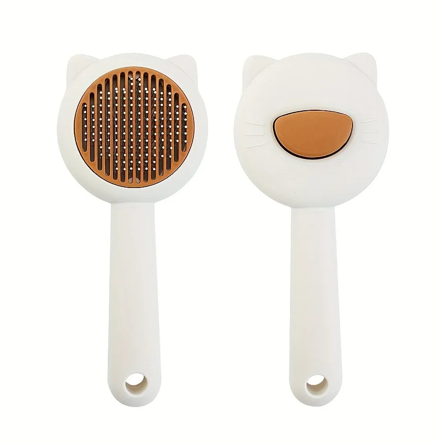 Cat Bath and Massage Brush - Self-Cleaning Pet Grooming Comb for Shedding,Gentle on Cats, Perfect for Bathing and De-Matting