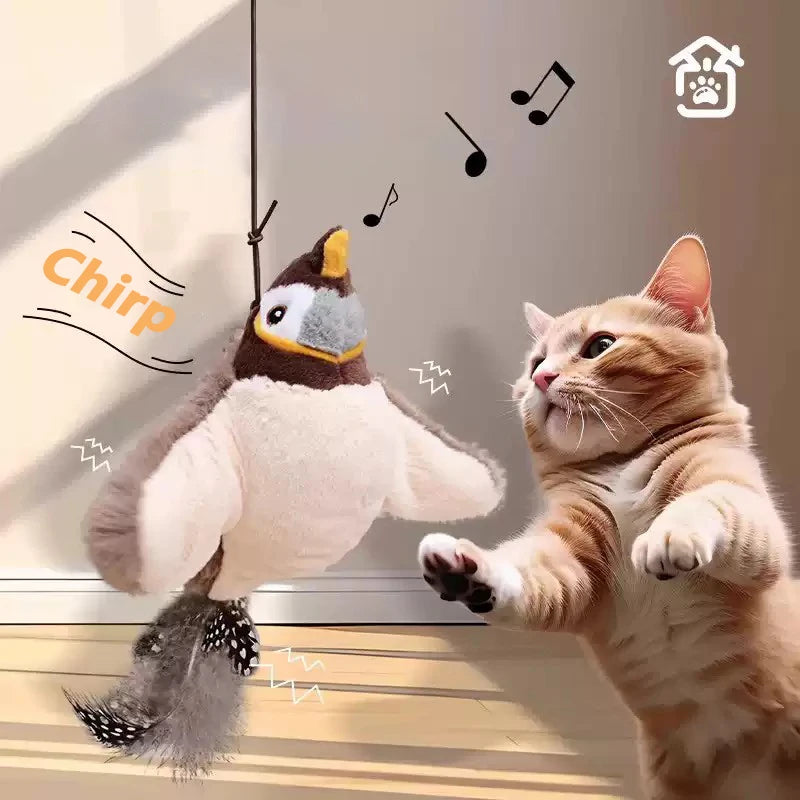 iLMH Smart Interactive Rolling Cat Ball Toy with Faux Tail and Mouse Sound