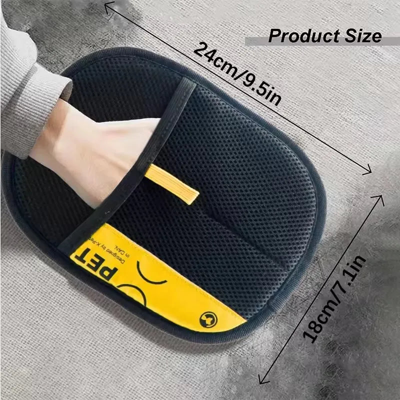 2-in-1 Pet Grooming Glove and Electrostatic Lint Roller Brush