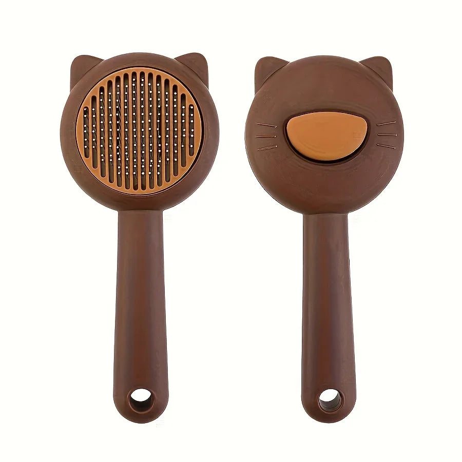 Cat Bath and Massage Brush - Self-Cleaning Pet Grooming Comb for Shedding,Gentle on Cats, Perfect for Bathing and De-Matting