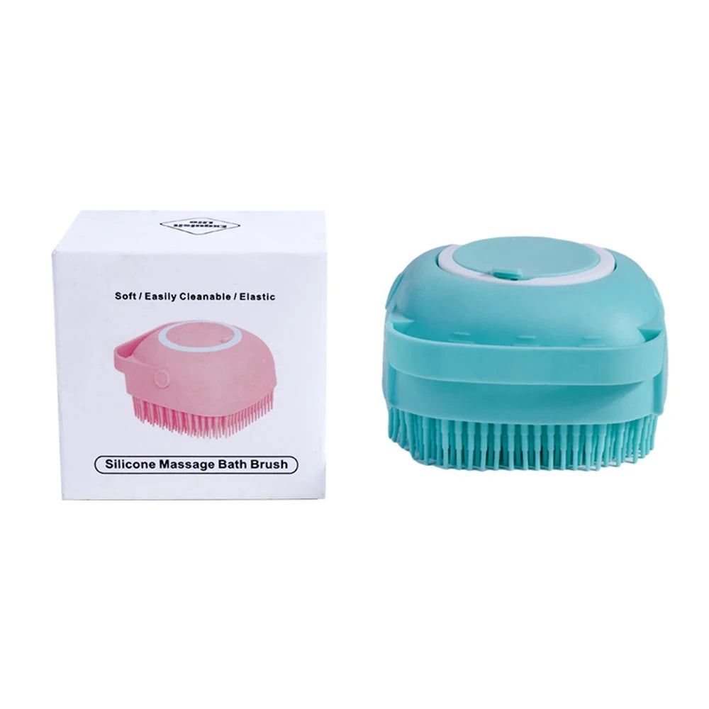 Soft Silicone Pet Bath Massage Brush and Grooming Glove