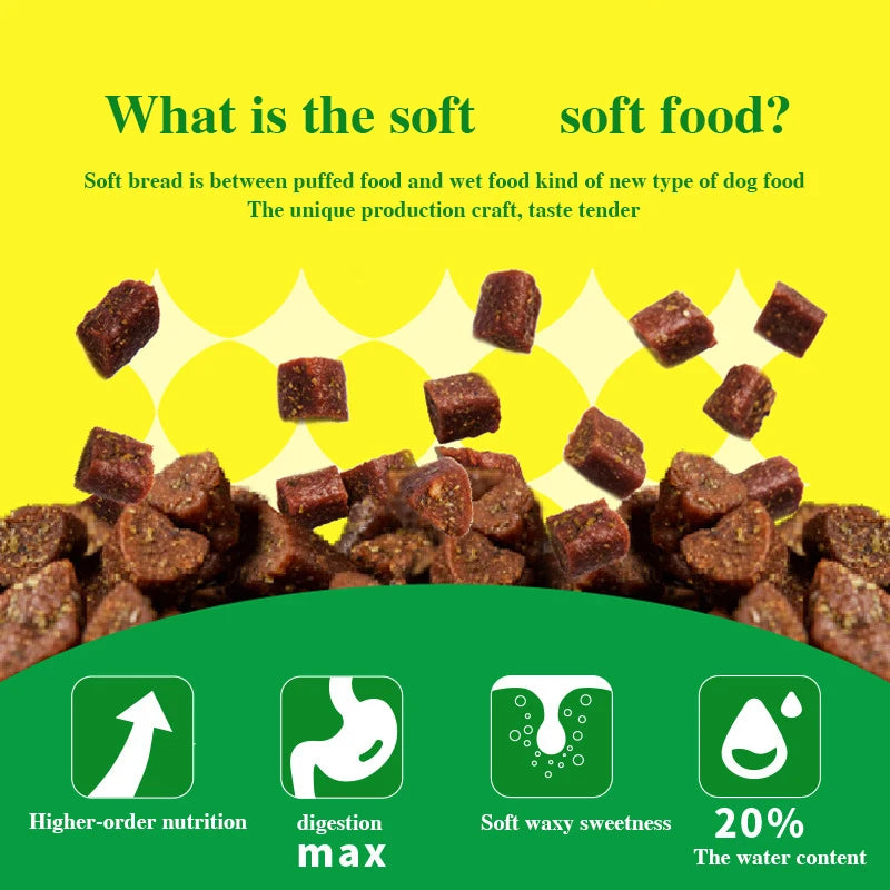 Double Flavor Soft Meat Dog Food  for Puppies & Senior Dogs