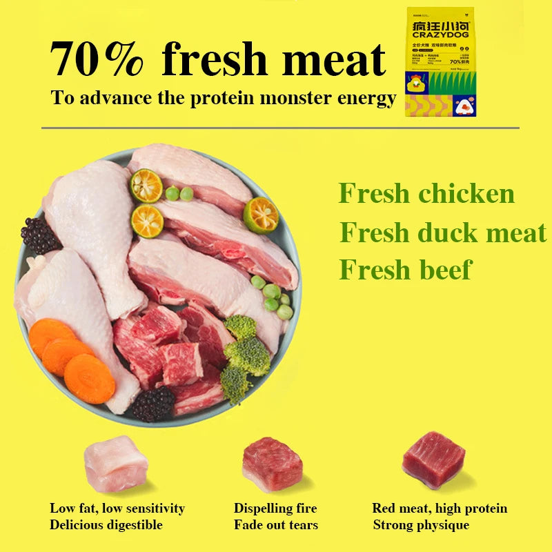Double Flavor Soft Meat Dog Food  for Puppies & Senior Dogs