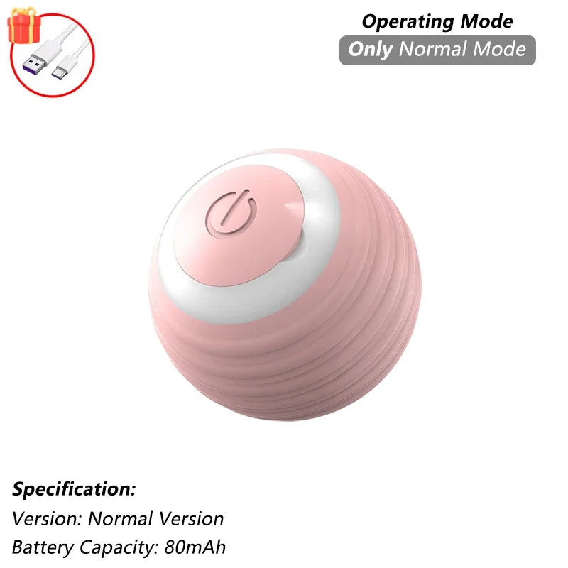 iLMH Smart Interactive Rolling Cat Ball Toy with Faux Tail and Mouse Sound