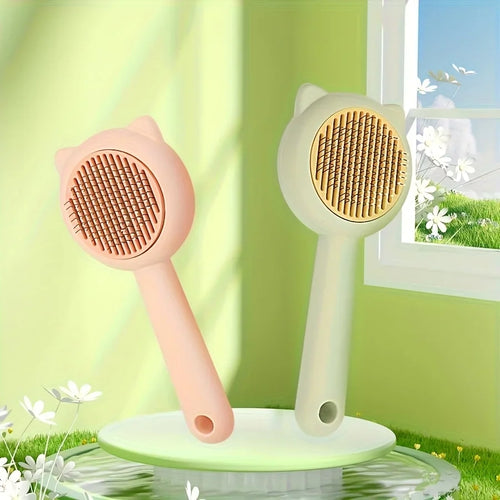 Cat Bath and Massage Brush - Self-Cleaning Pet Grooming Comb for Shedding,Gentle on Cats, Perfect for Bathing and De-Matting