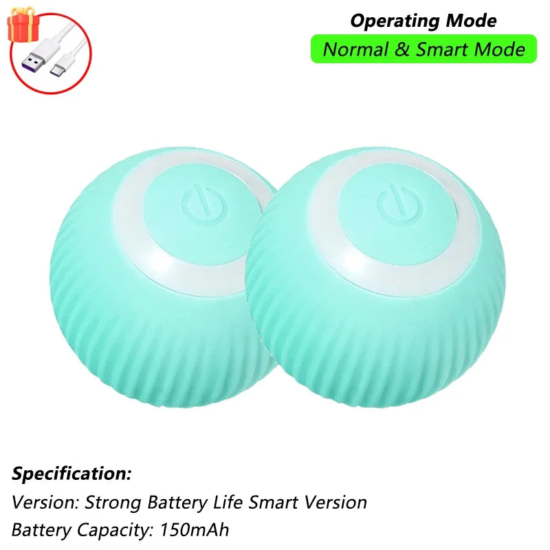 iLMH Smart Interactive Rolling Cat Ball Toy with Faux Tail and Mouse Sound