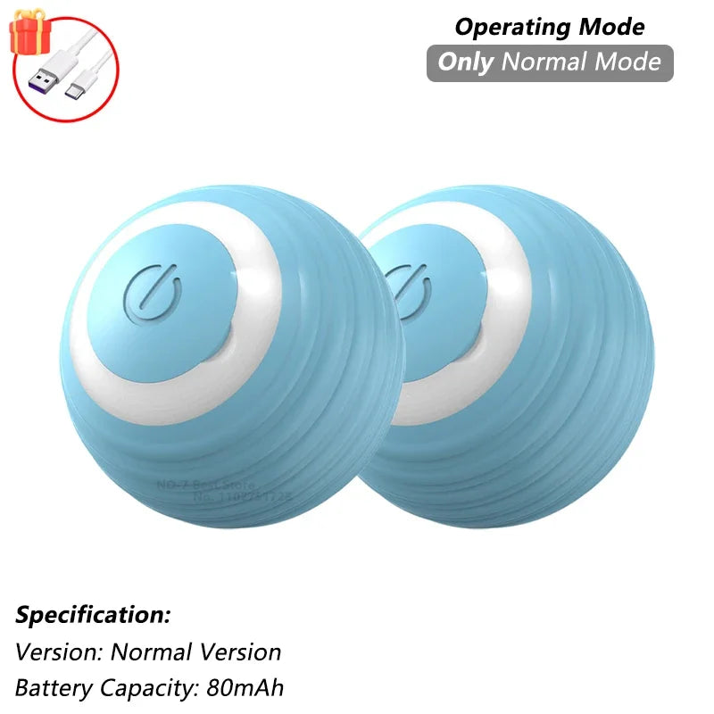 iLMH Smart Interactive Rolling Cat Ball Toy with Faux Tail and Mouse Sound