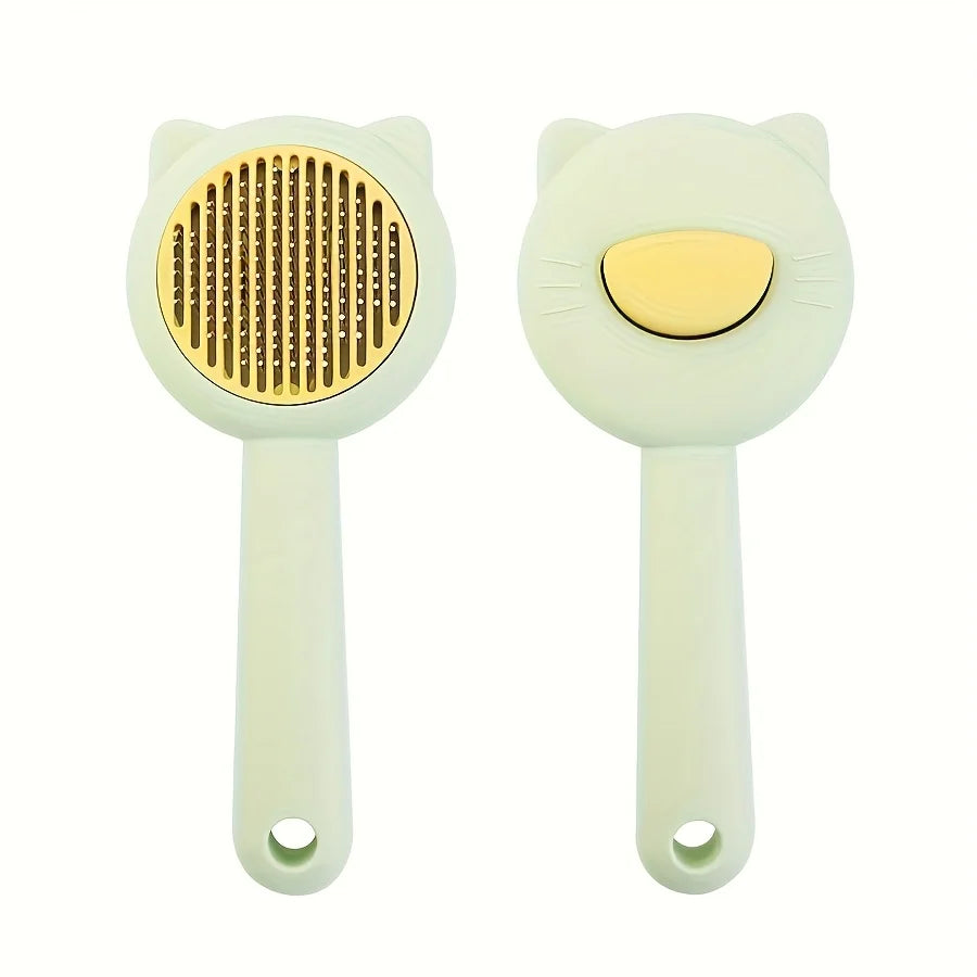 Cat Bath and Massage Brush - Self-Cleaning Pet Grooming Comb for Shedding,Gentle on Cats, Perfect for Bathing and De-Matting
