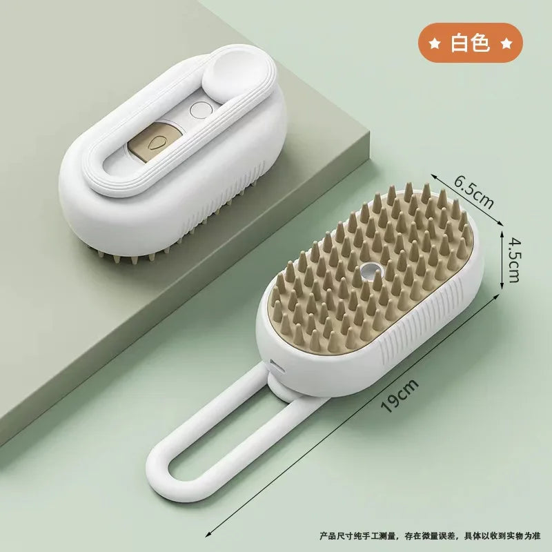3-in-1 Electric Steamy Pet Grooming Brush for Cats and Dogs