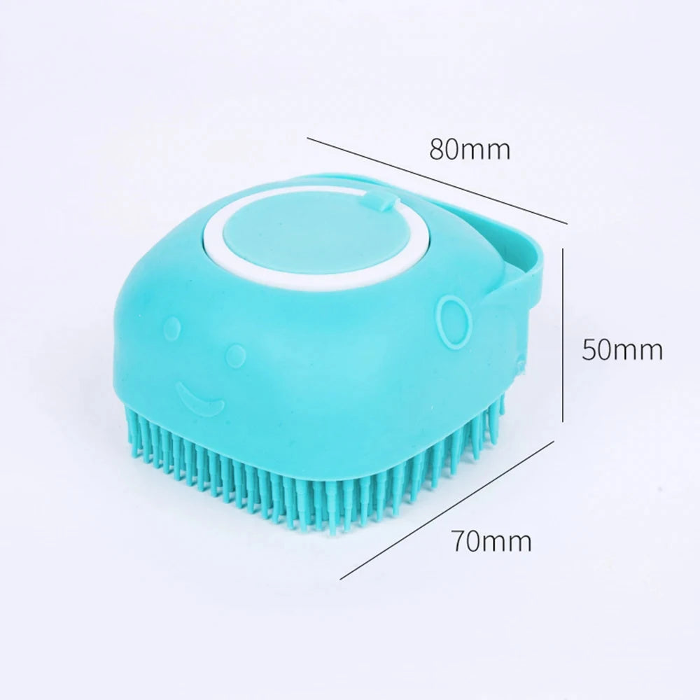 Soft Silicone Pet Bath Massage Brush and Grooming Glove
