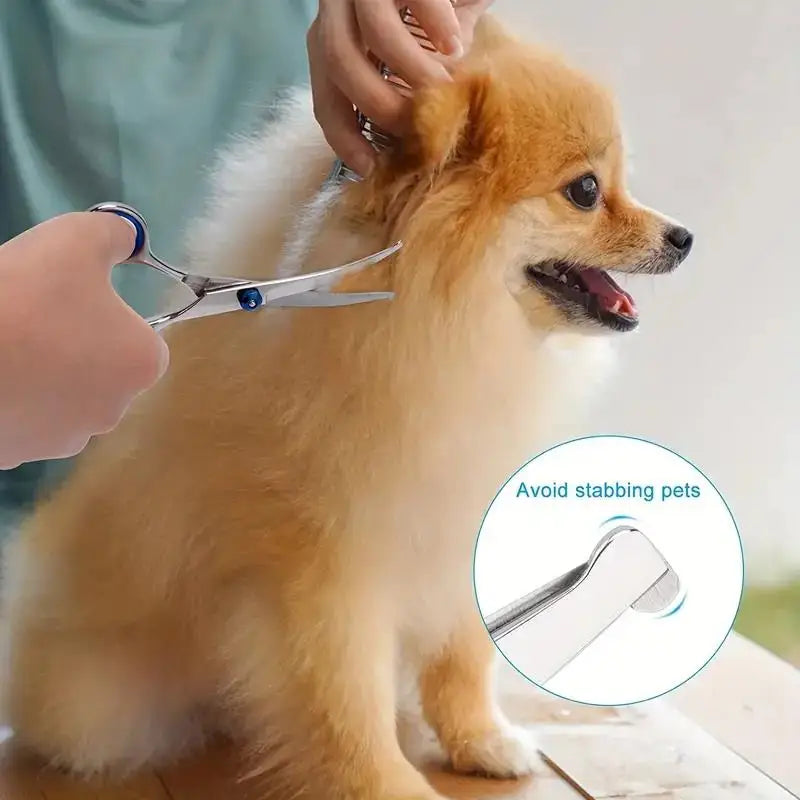 4PCS Pet Grooming Shears – Safe Stainless Steel Scissors