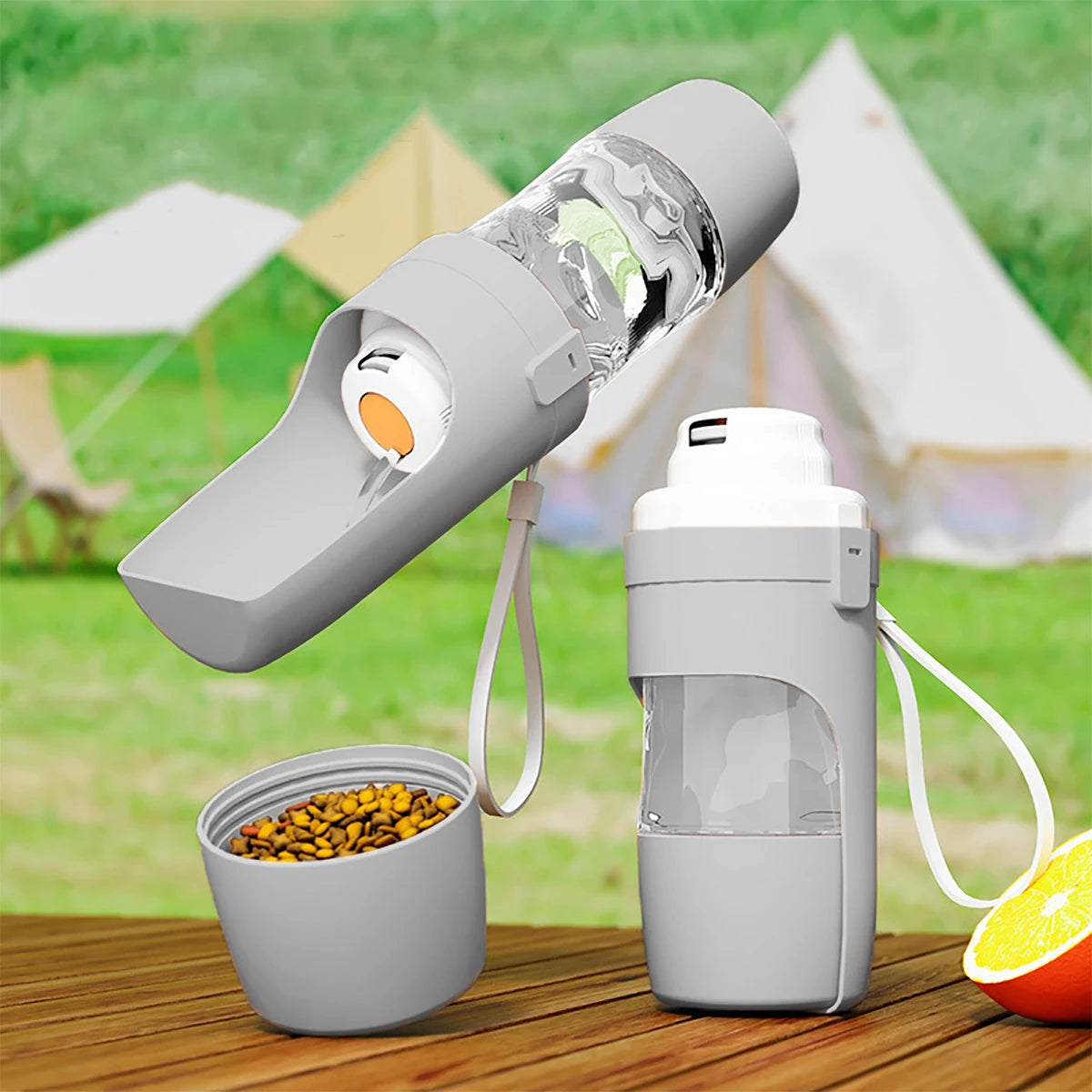 Portable Dog Cat Water Bottle with Storage Food and Water Container