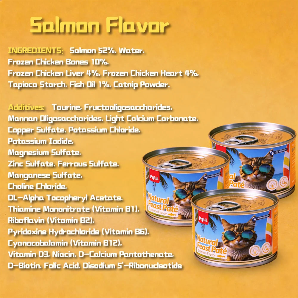 Tuna Beef Salmon Chicken Flaver Cat Food Cans  for Cat and Dog