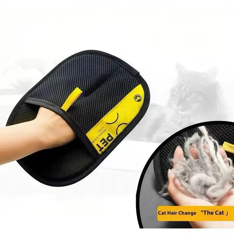 2-in-1 Pet Grooming Glove and Electrostatic Lint Roller Brush