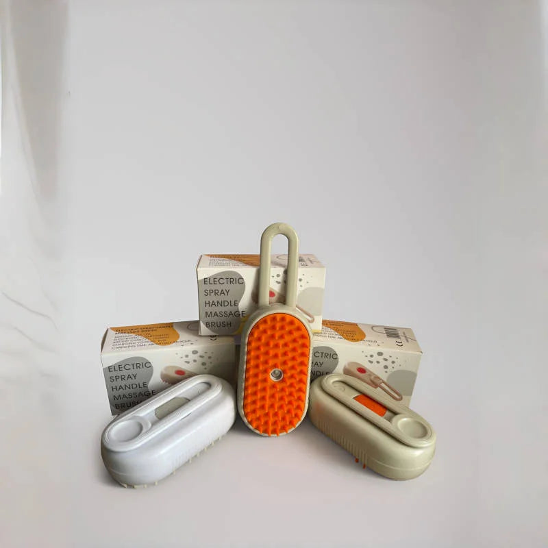 USB Rechargeable Pet Grooming and Massage Brush for Dogs and Cats
