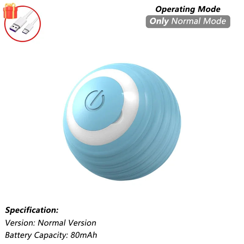 iLMH Smart Interactive Rolling Cat Ball Toy with Faux Tail and Mouse Sound