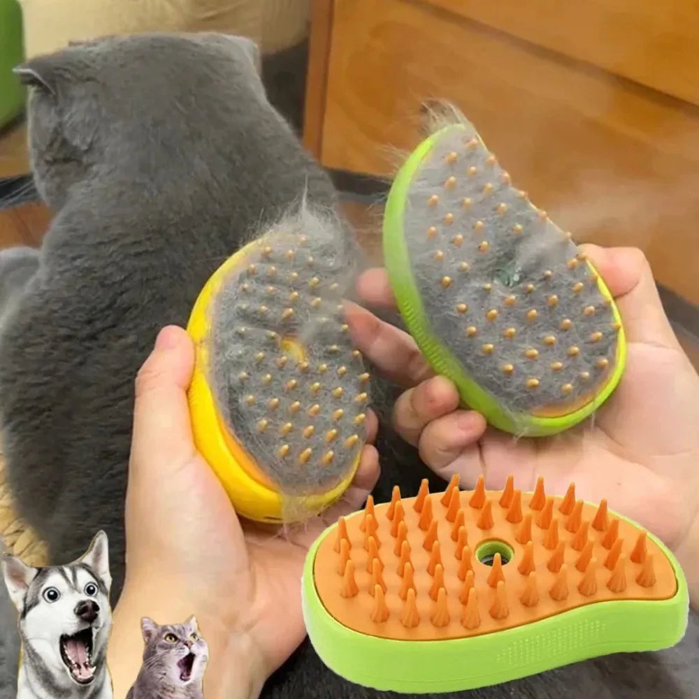 3-in-1 Electric Steamy Pet Grooming Brush for Cats and Dogs