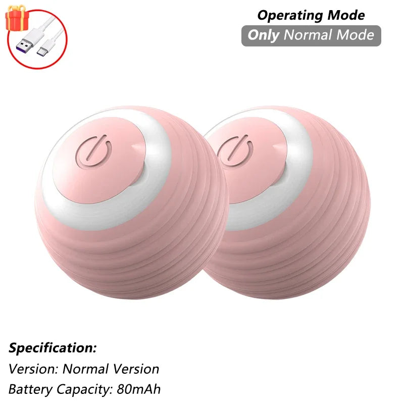 iLMH Smart Interactive Rolling Cat Ball Toy with Faux Tail and Mouse Sound