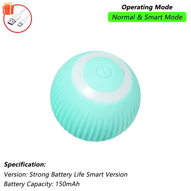 iLMH Smart Interactive Rolling Cat Ball Toy with Faux Tail and Mouse Sound